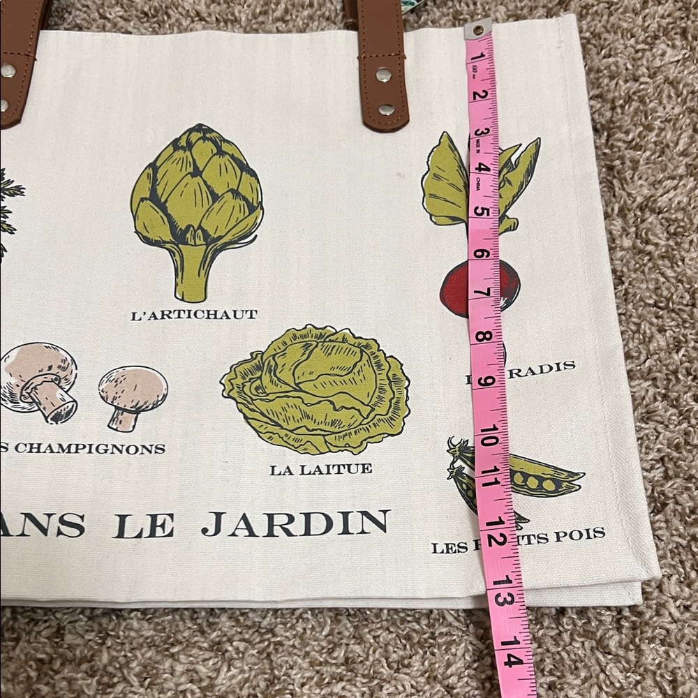 French DANS DE JARDIN In The Garden Cotton Canvas Tote Reusable Tote Bag - Picture 4 of 9